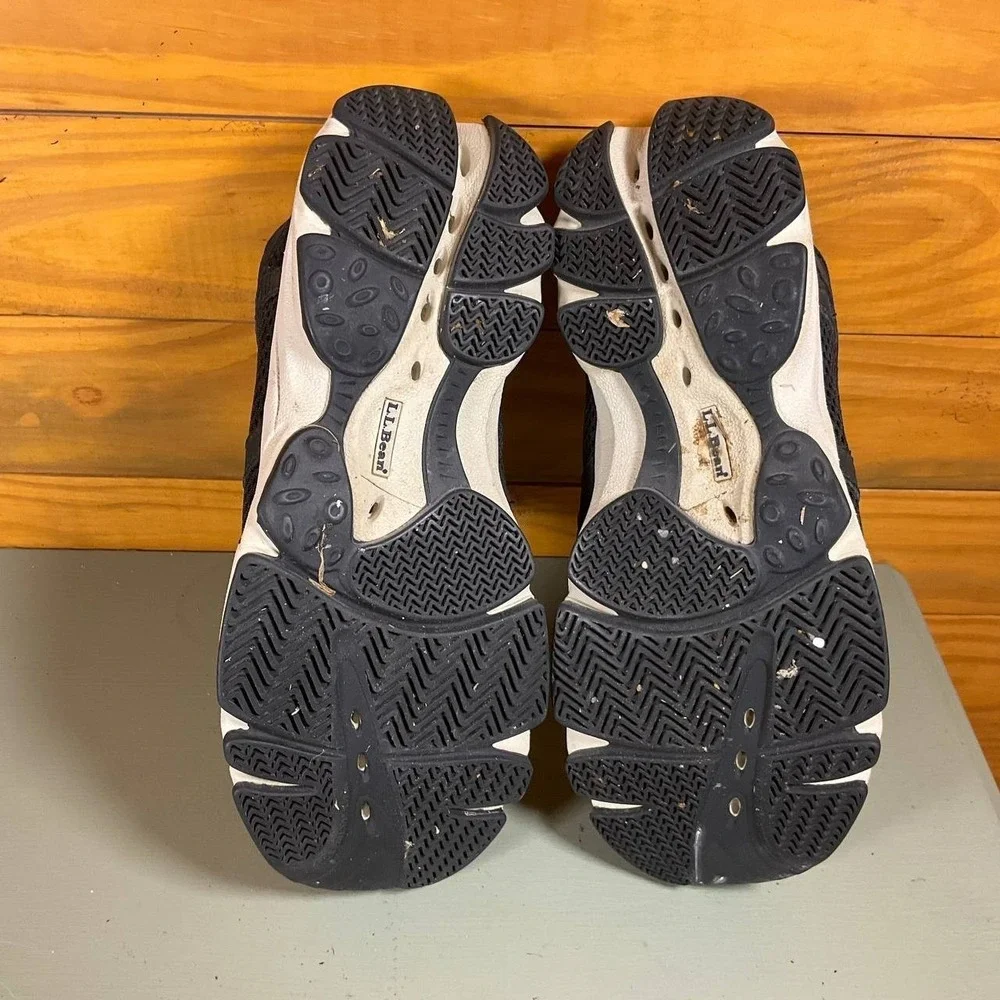 LL Bean Athletic Shoes Womens Size 8M Black Hiking Walking Bungee Workwear‎